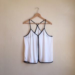 Black And white spaghetti strap racerback cami